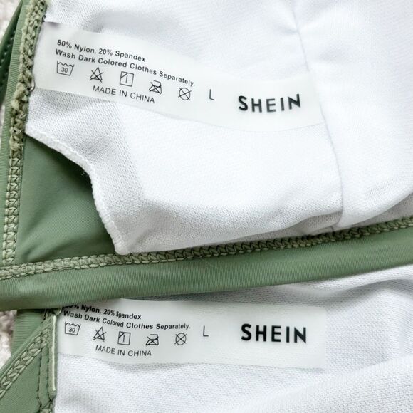 3/$15 SHEIN Green Bikini Set Strappy Bottoms Womens Size Large - Picture 7 of 7